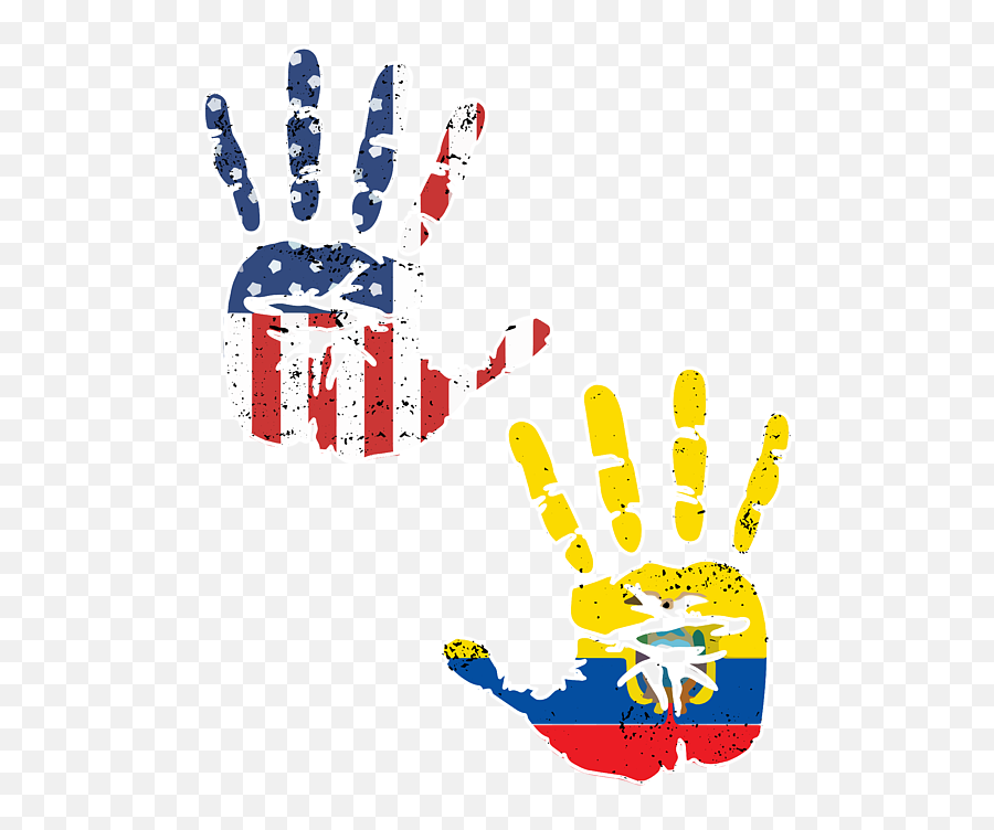 Usa Ecuador Handprint Flag Proud Ecuadorian American Emoji,Ecuador Flag Png