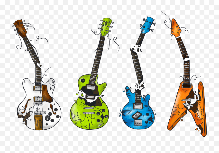 Ukulele Bass Guitar Illustration - Transparent Broken Guitar Png Emoji,Guitar Clipart