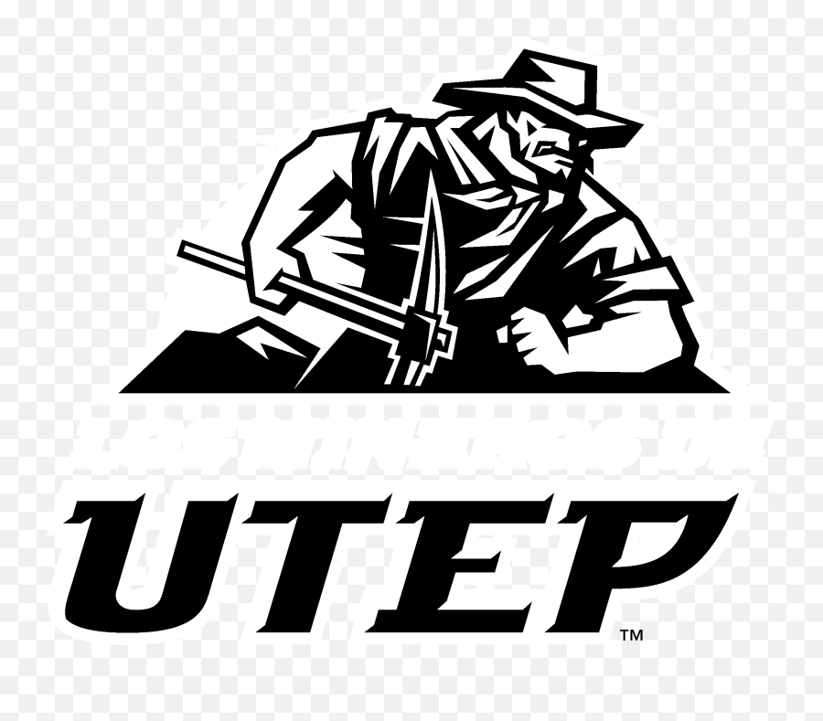 Utep Logo - Utep Miners Logo Black And White Emoji,Utep Logo