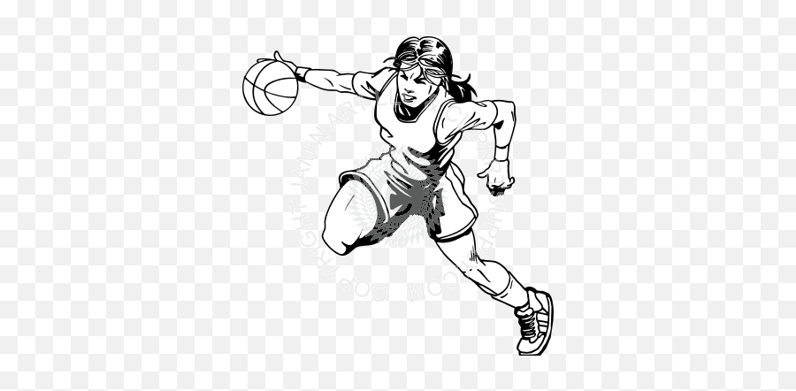 Girl Basketball Player Drawing - Woman Basketball Player Drawing Emoji,Basketball Player Clipart