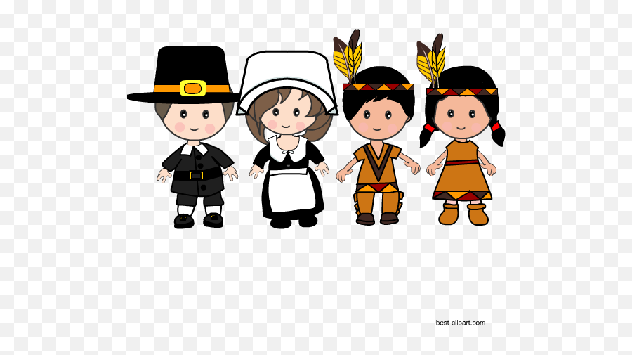Free Thanksgiving Pilgrims And Native - Clip Art Pilgrim Boy And Girl Emoji,Boy And Girl Clipart