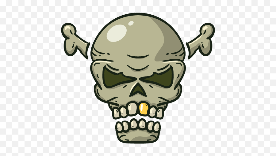 Vector Skulls Icons Png - 512x512 Download Vector Calavera Con Diente De Oro Emoji,Skulls Png