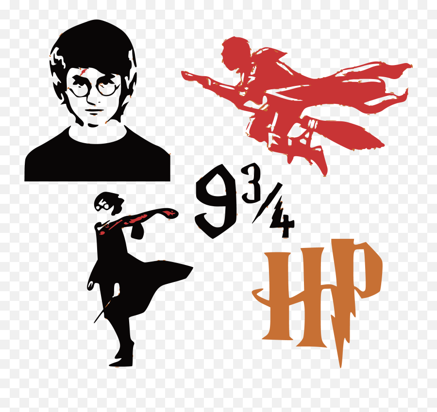 Harry Potter Quidditch Silhouette Clipart - Full Size Emoji,Harry Potter Glasses Clipart
