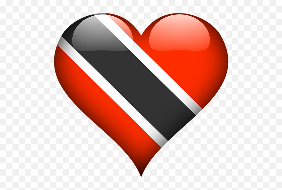 Heart Republic Of Trinidad And Tobago Flag Womenu0027s T - Shirt Emoji,Trinidad Flag Png