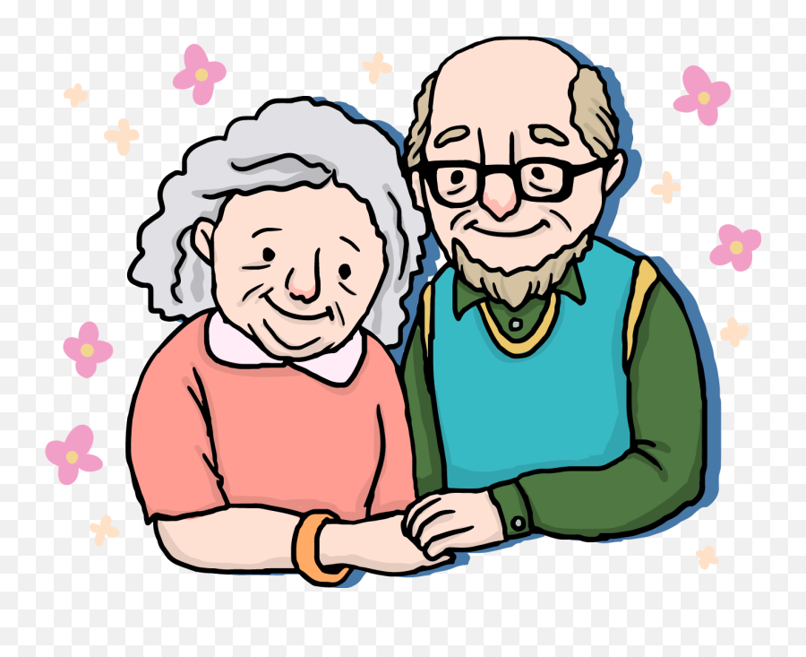 Fingers Drawing Happiness - Old Age Couple Drawing Clipart Emoji,Old People Clipart