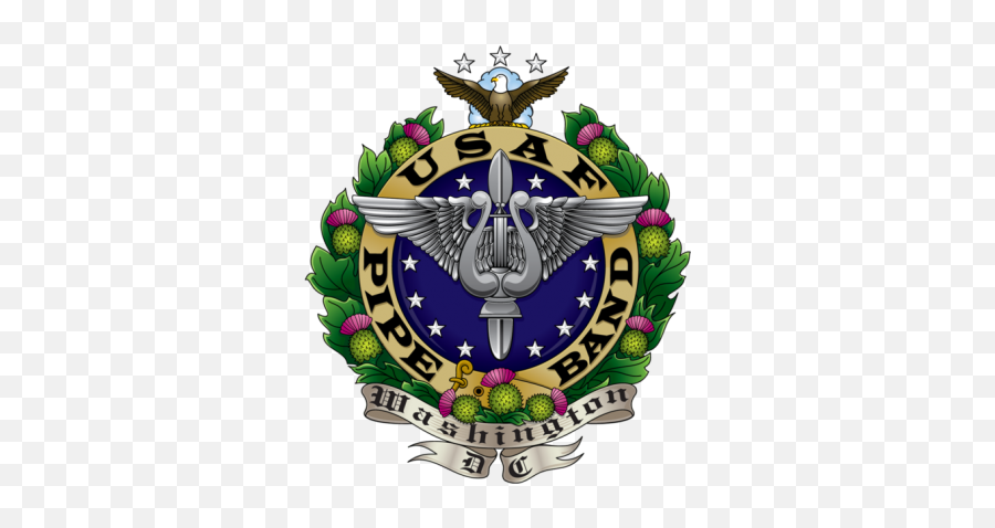 Usaf Pipe Band Us Air Force - Coat Of Arms Crest Of Usaf Emoji,Usaf Logo Png