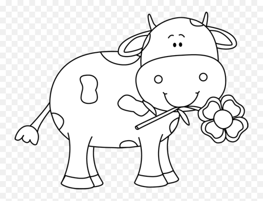 Download Cattle Sheep Goats And Buffalo - Cartoon Clipart Cow Farm Animals Clipart Black And White Emoji,Buffalo Clipart