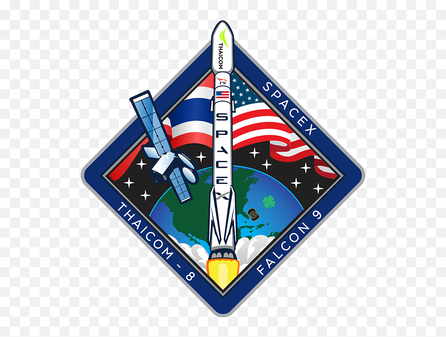 Thaicom 8 Mission Logo Spacex Image - Vertical Emoji,Spacex Logo