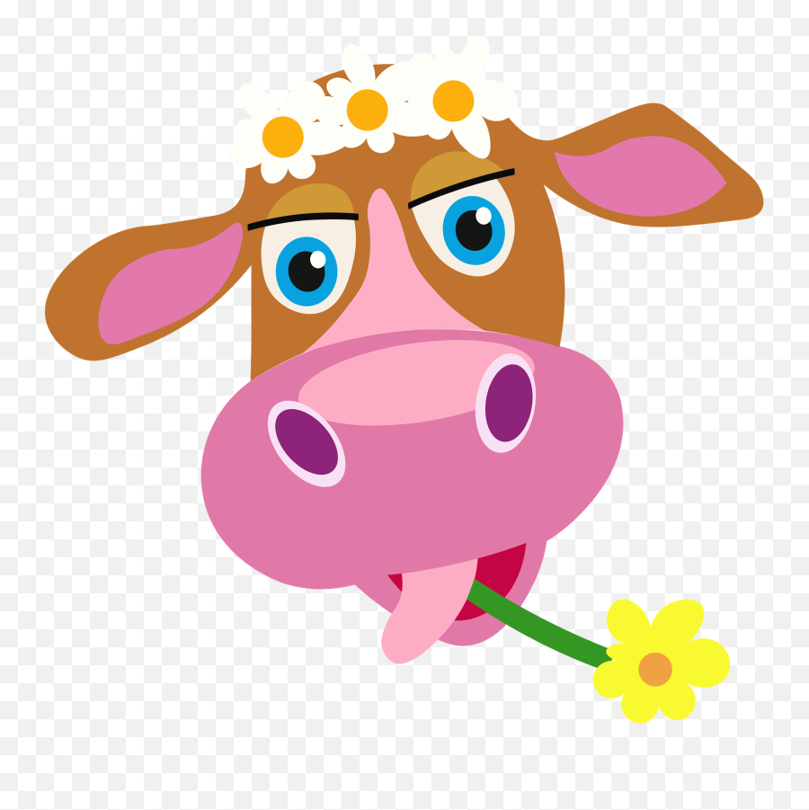 Cow Head Clipart - Happy Emoji,Cow Face Clipart