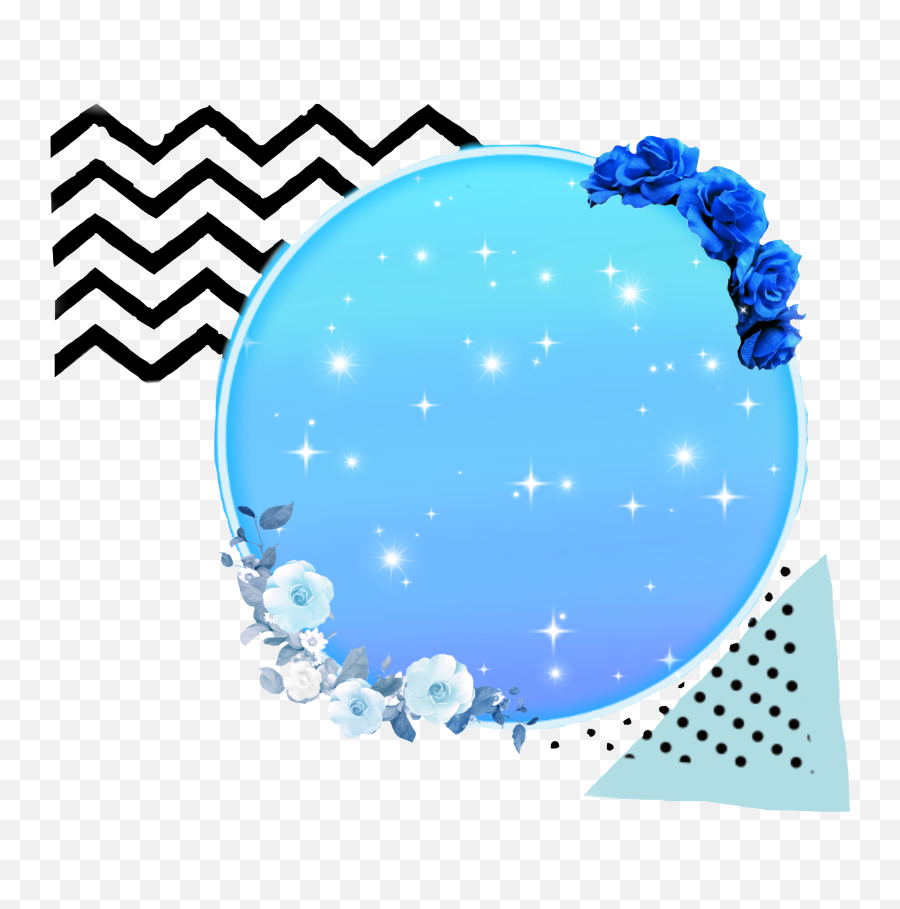 Circle Overlay Background Blue Glitter Flowers - Icons Blue Flower Circle Background Emoji,Glitter Background Png