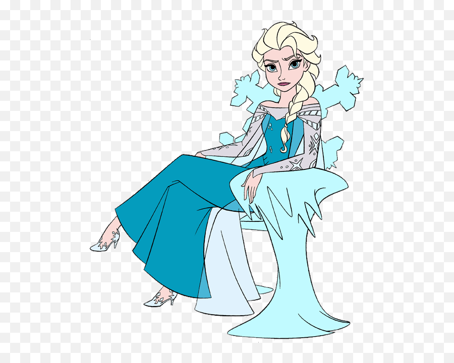 Download For More Disney Frozen Clipart - Elsa Sitting On Chair Emoji,Frozen Clipart