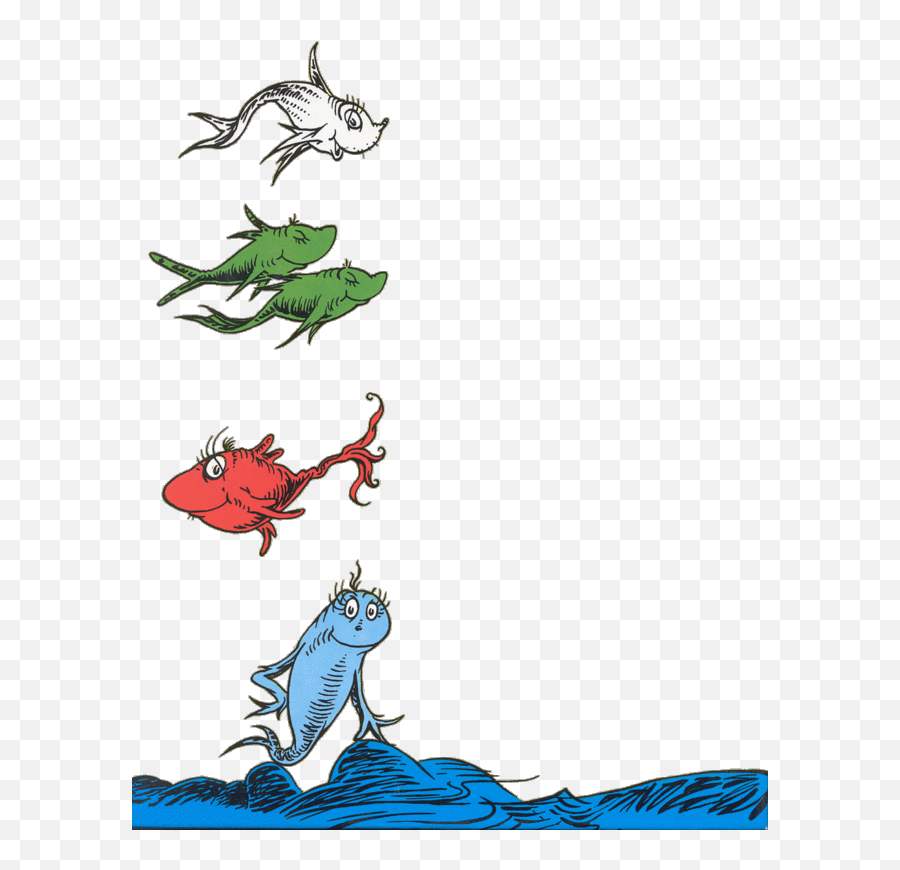 Dr Seuss Clipart - Images Illustrations Photos One Fish Two Fish Red Fish Blue Fish Clip Art Emoji,Cat In The Hat Clipart