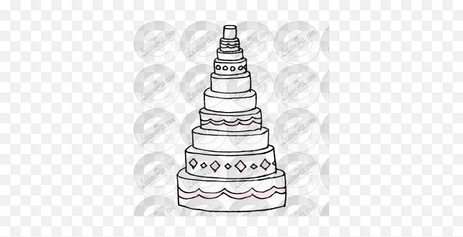 Wedding Cake Picture For Classroom Therapy Use - Great Cake Decorating Supply Emoji,Cake Clipart Black And White