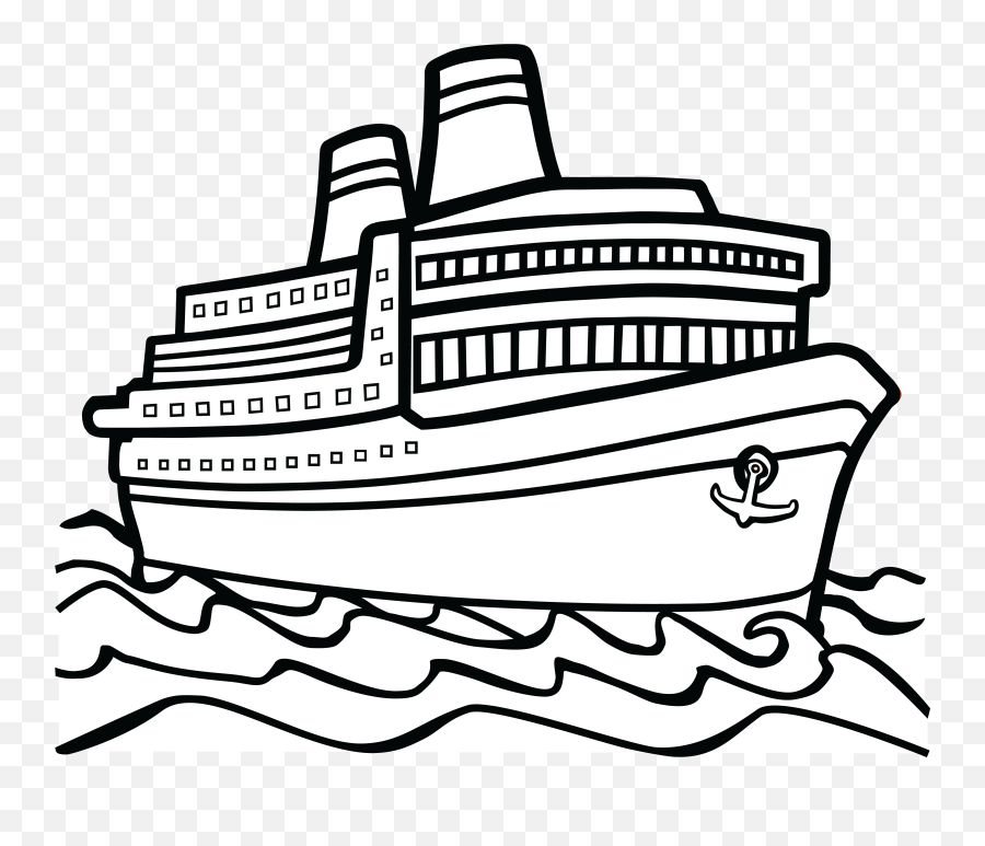 Boat Clipart Black And White - Ship Clipart Black And White Emoji,Boat Clipart
