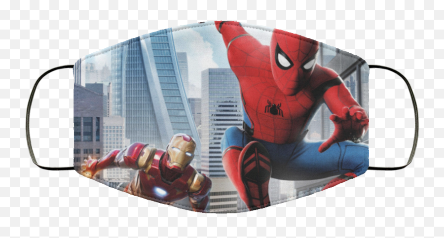 Iron Man Face Mask Washable Reusable - Spider Man Profile Iron Man Emoji,Spiderman Face Png