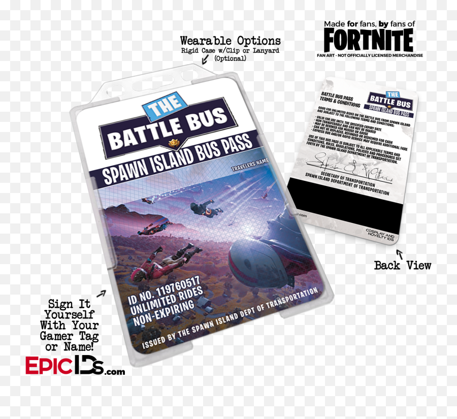 Fortnite Inspired Battle Bus Pass - Poster Emoji,Battle Bus Png