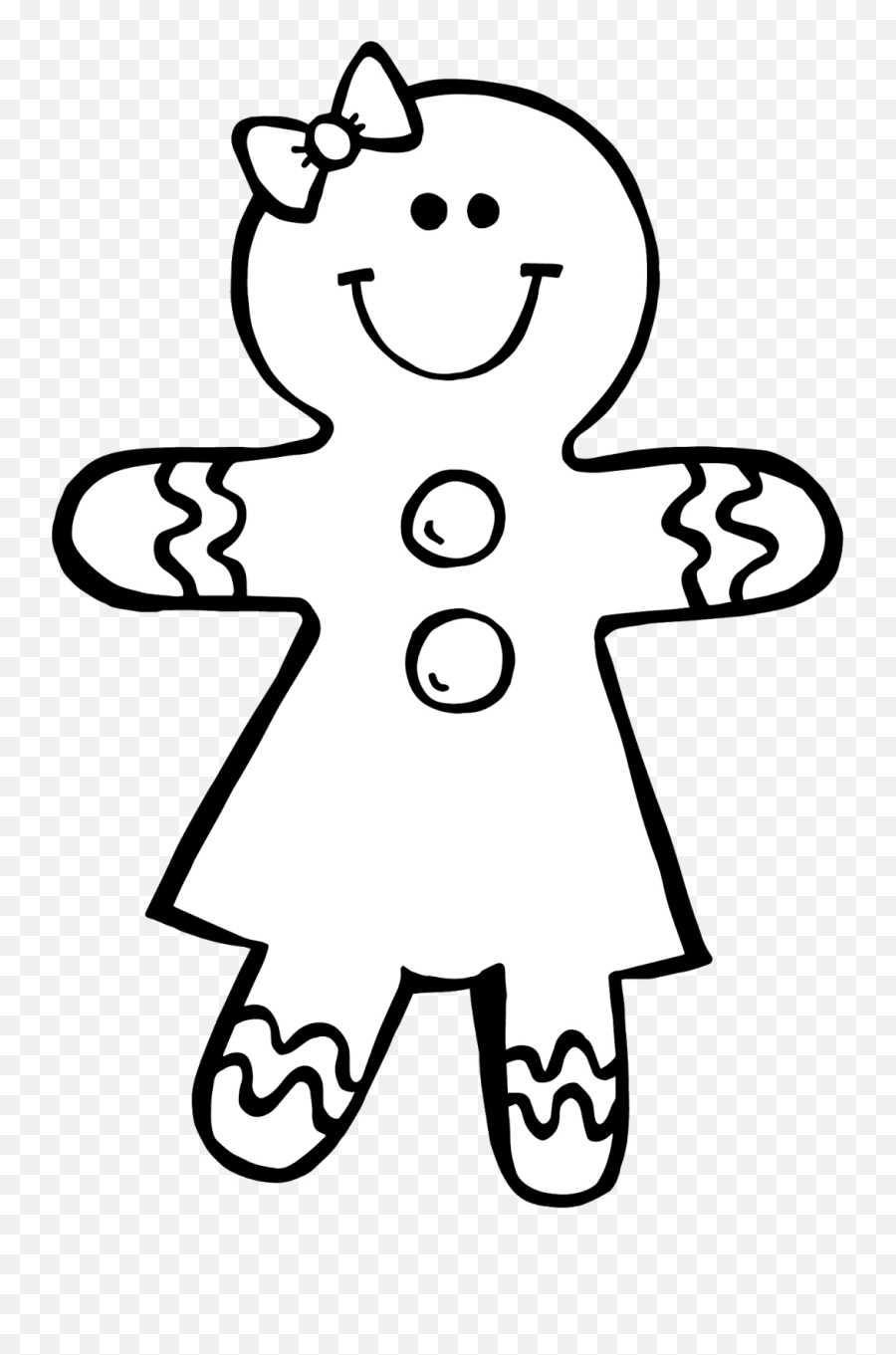 Free Gingerbread House Clipart Black And White Download - Gingerbread Boy Girl Outline Emoji,House Clipart Black And White