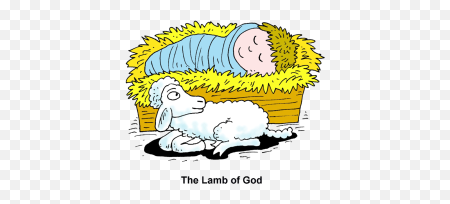 Baby In Manger With Lamb - Soft Emoji,Manger Clipart