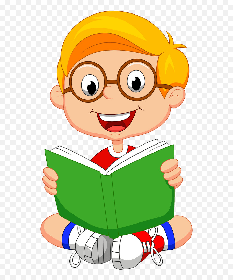 Boy Reading Clipart Transparent - Clipart World Cartoon Kid Reading Emoji,Reading Clipart