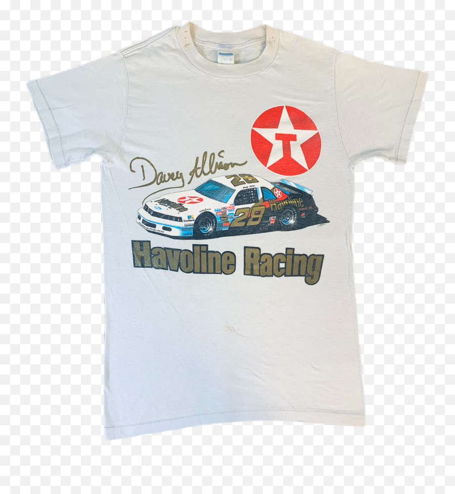 Vintage Nascar Davey Allison Havoline Racing T - Shirt Vintage Nascar Race Shirts Emoji,Texaco Logo