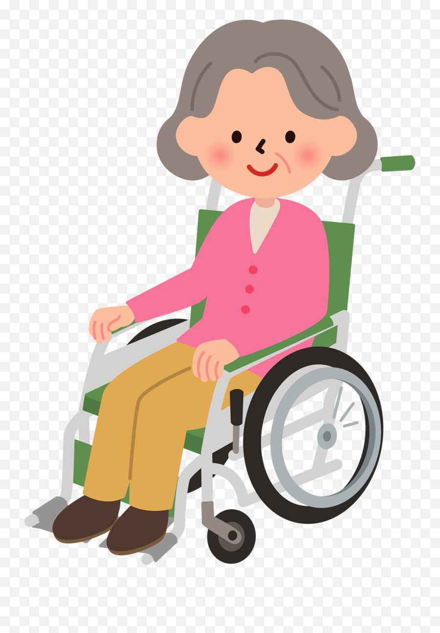 Senior Woman In A Wheelchair Clipart - Female In A Wheelchair Clipart Emoji,Wheelchair Clipart