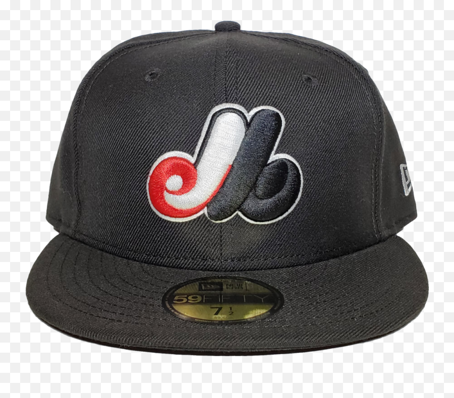 Montreal Expos New Era 59fifty Fitted Black Scarlet White Emoji,Montreal Expos Logo