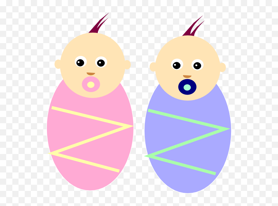 Boy Girl Twin Babies Clip Art At Clker - Twins Boy Girl Cartoon Emoji,Boy And Girl Clipart