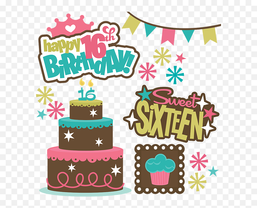 16th Birthday Clipart 16th Birthday - Girl Happy Sweet 16 Birthday Emoji,Happy Birthday Clipart Free
