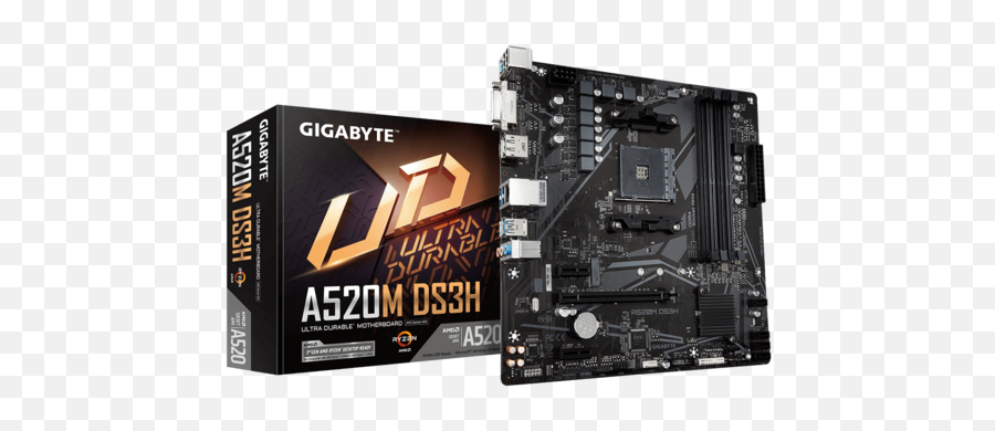 A520m Ds3h Key Features - Mother Gigabyte A520m Ds3h Am4 Emoji,Motherboard Png
