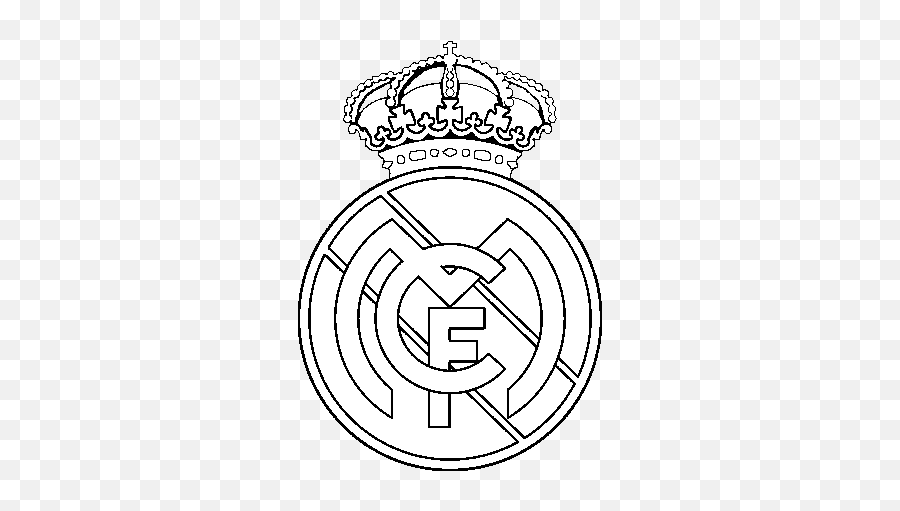 Download Real Madrid Logo White Png - Real Madrid Logo Coloring Page Emoji,Real Madrid Logo