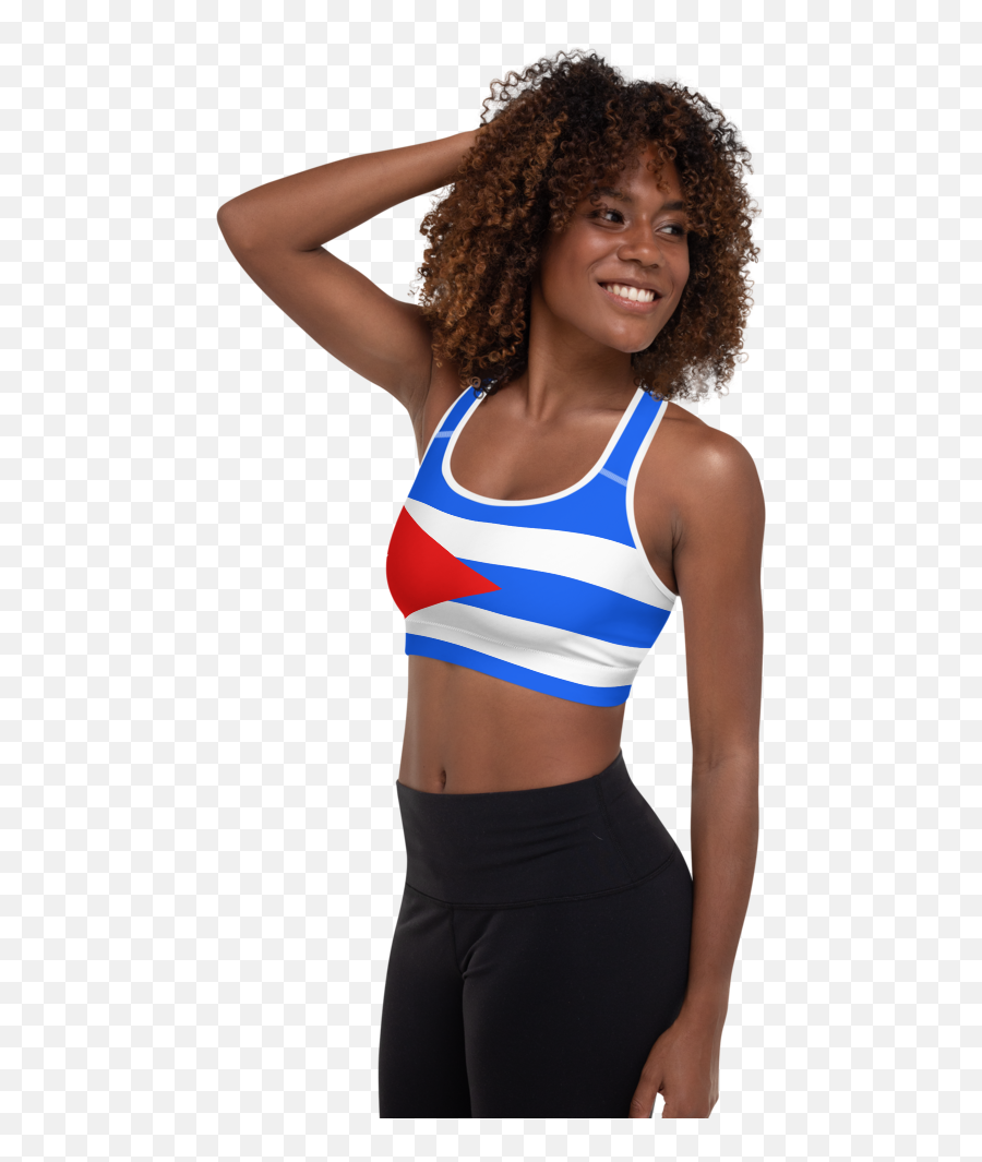 Cuban Flag Padded Sports Bra - Sports Bra Emoji,Cuban Flag Png
