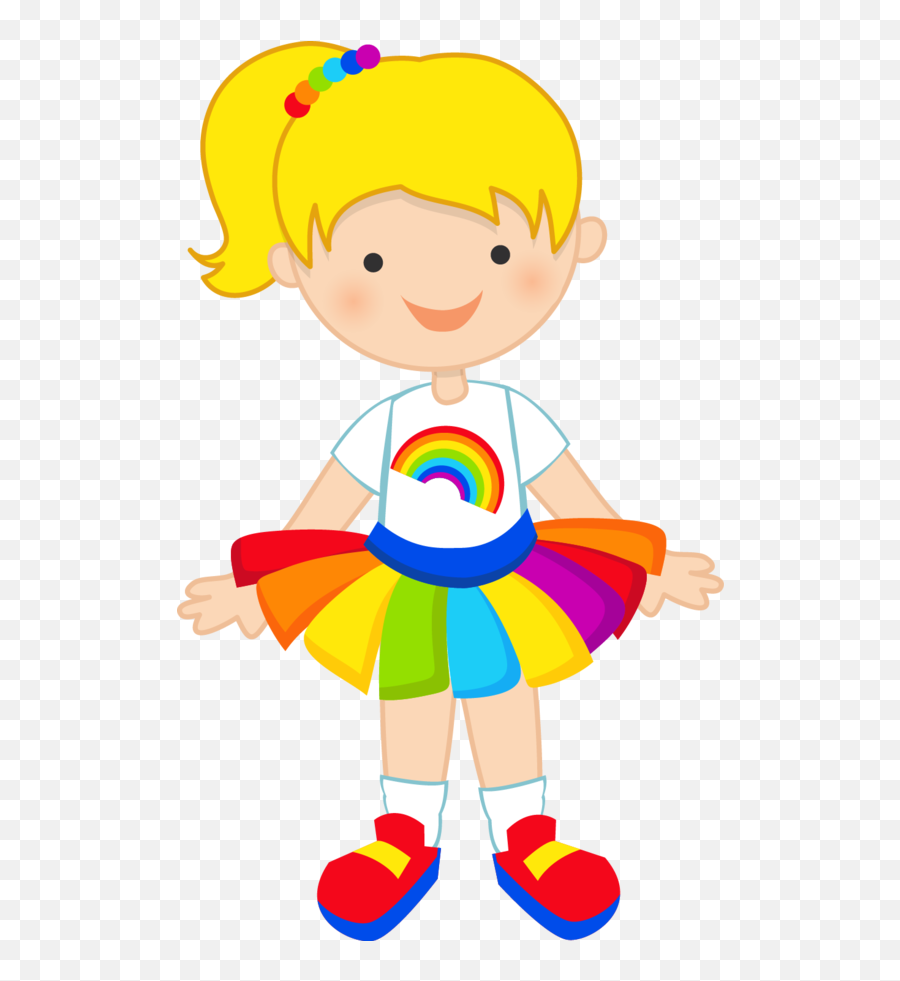 Rainbow Clipart Girl Clipart Cute - Rainbow Girl Clipart Emoji,Pretty Clipart