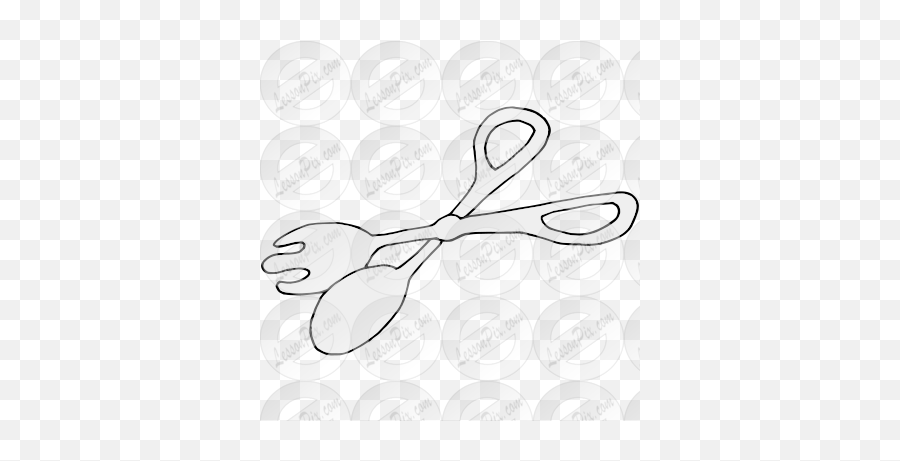 Salad Tongs Picture For Classroom Therapy Use - Great Emoji,Salad Clipart Black And White