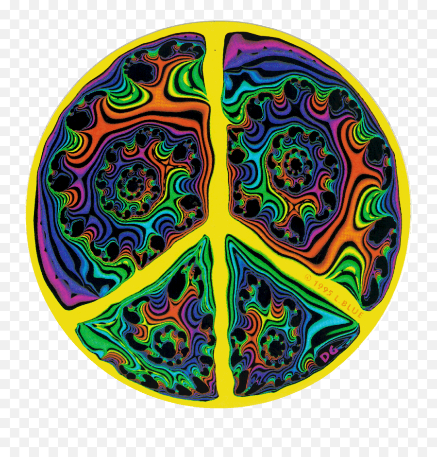Fractal Peace Sign - Psychedelic Peace Sign Full Size Png Dot Emoji,Peace Sign Png