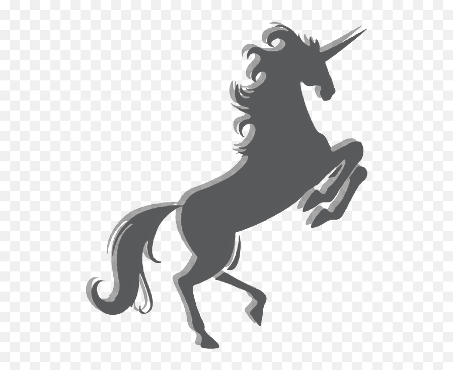 White - Silhouette Unicorn Clipart Emoji,Unicorn Clipart Black And White