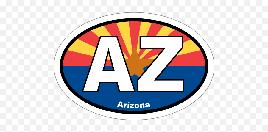 Arizona Az State Flag Oval Sticker - Language Emoji,Arizona State Logo