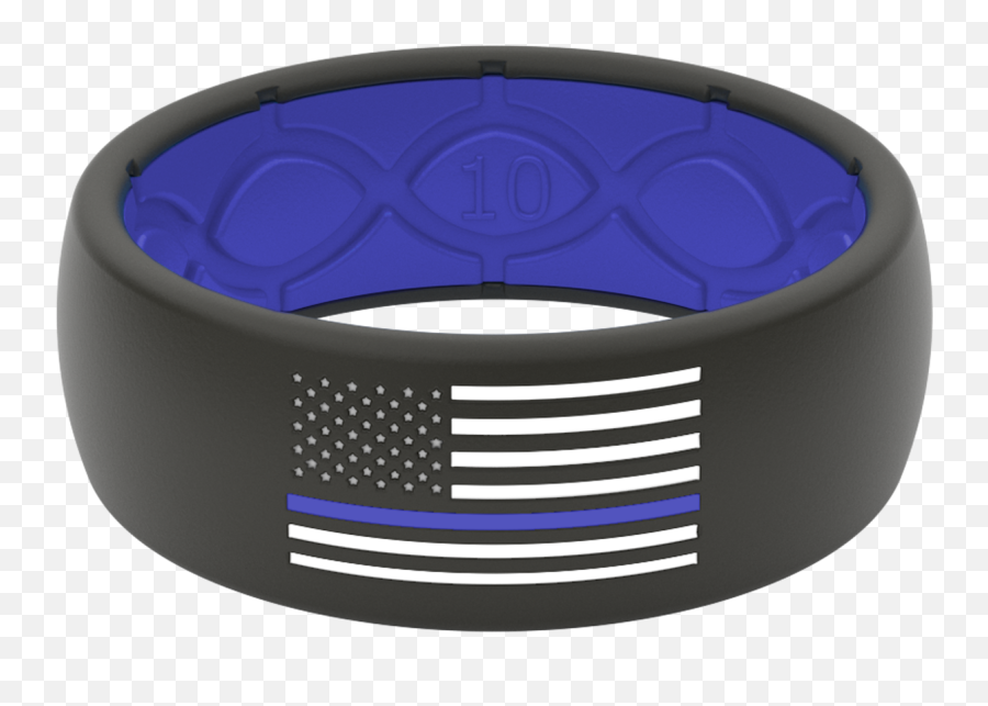 Thin Line Police Leo Silicone Rings From Groove Rings Emoji,Thin Blue Line Flag Png