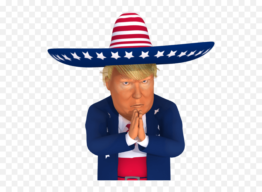 Trumpstickers Begging Mexican Trump 3d Caricature U2013 Dedipic Emoji,Begging Clipart