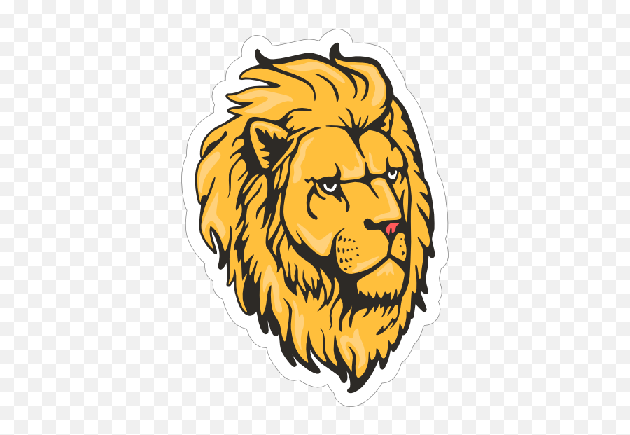 Majestic Lion Head Mascot Sticker Emoji,Lion Face Png