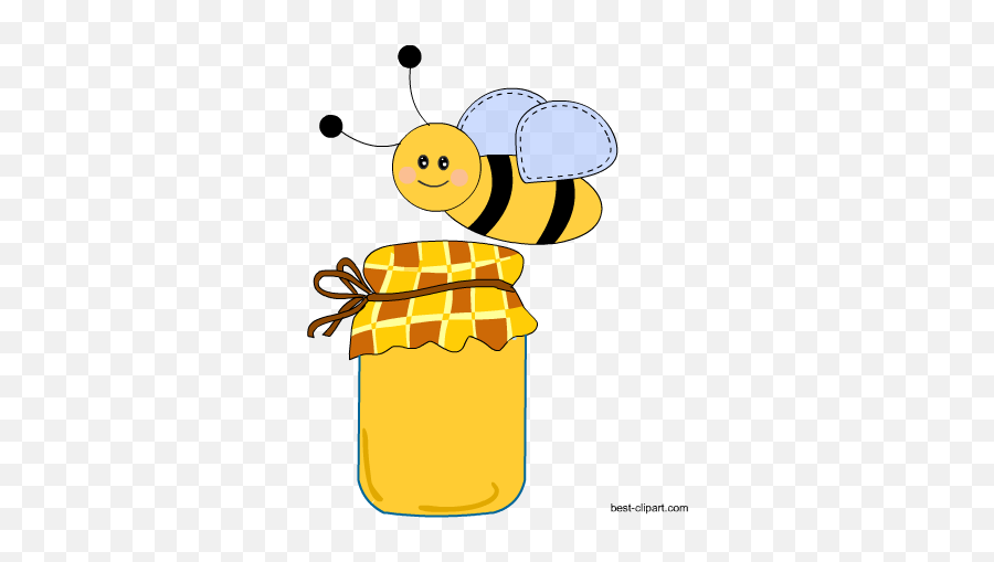 Free Bee With Honey Jar Clipart - Bee 450x450 Png Free Bees And Honey Clip Art Emoji,Jar Clipart