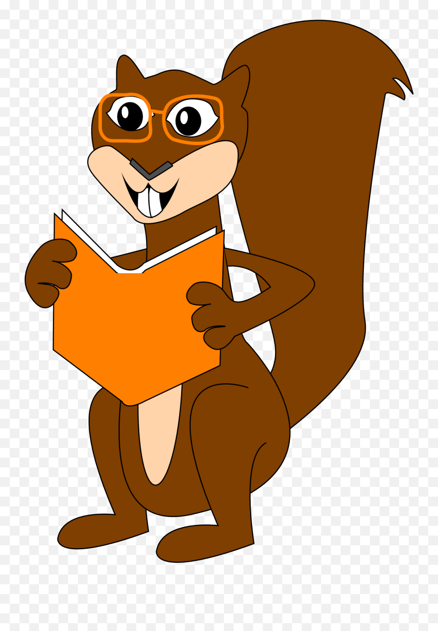 Squirrel Is Reading Clipart Free Image - Squirrel Clip Art Emoji,Reading Clipart