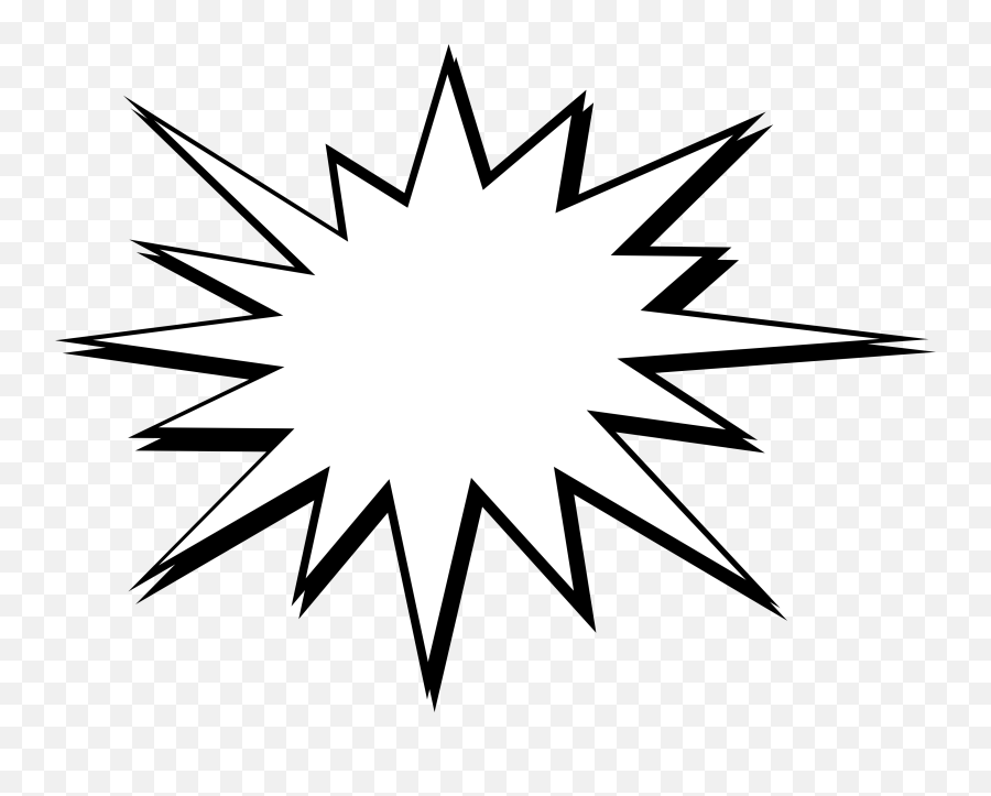 Explosion Clipart - Boom Komik Hitam Putih Emoji,Starburst Clipart