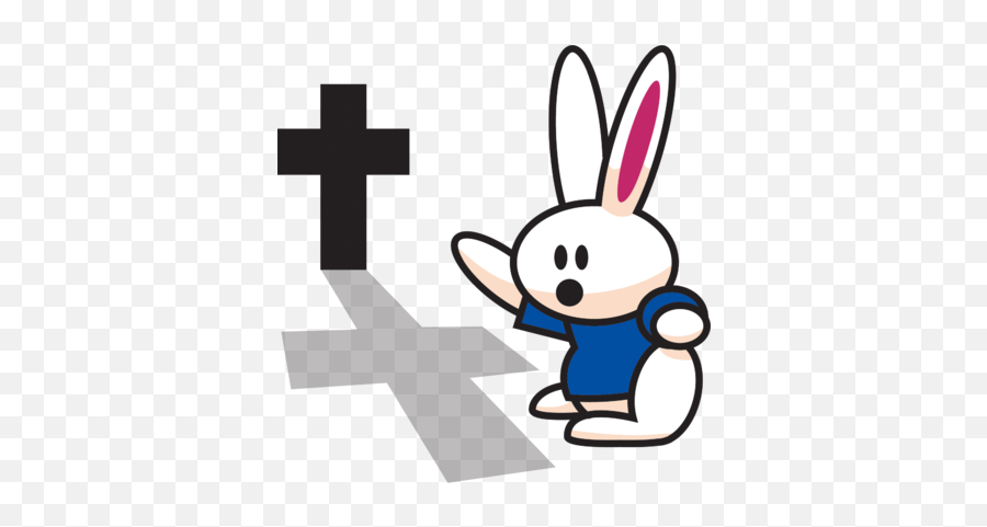 Image Rabbit Pointing To Cross Image Christartcom Emoji,Bunny Feet Clipart