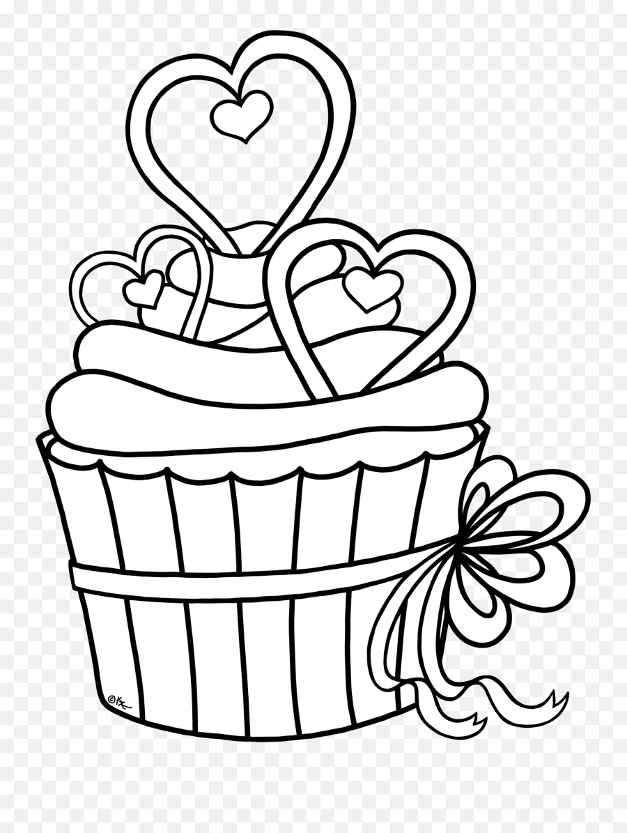 Royalty - Free Images Cupcake Outline Clipart Heart Cupcake Heart Cupcake Coloring Pages Emoji,Heart Outline Clipart