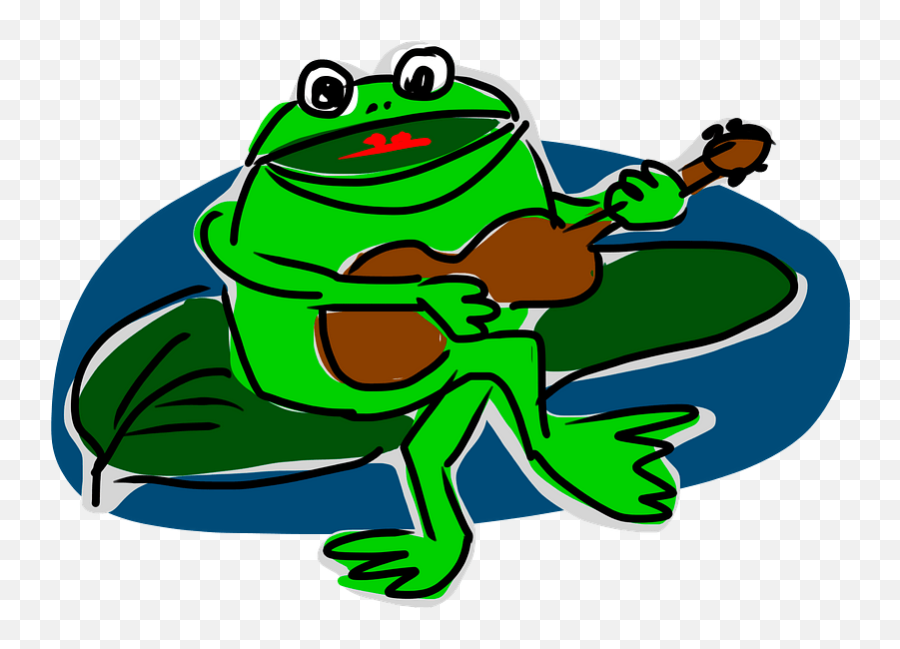 Drawn Frog Playing Guitar Clipart Free Download Transparent - Sapo Tocando Violão Desenho Emoji,Guitar Clipart Black And White