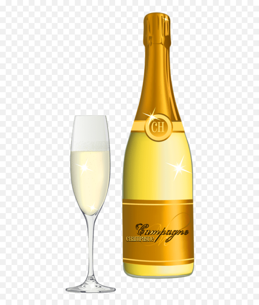 Download Hd Download Champagne And Glass Png Vector Png - Clip Art Bottle Champagne And Glass Emoji,Champagne Glass Clipart