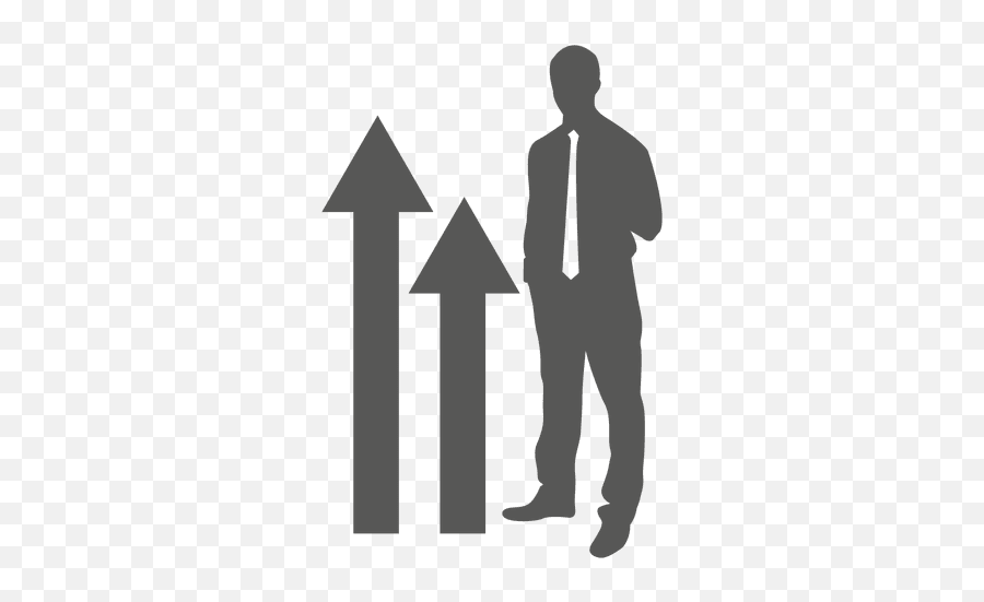 Businessman Standing Growing Graph Icon - Transparent Png Businessman Standing Icon Png Emoji,Businessman Png