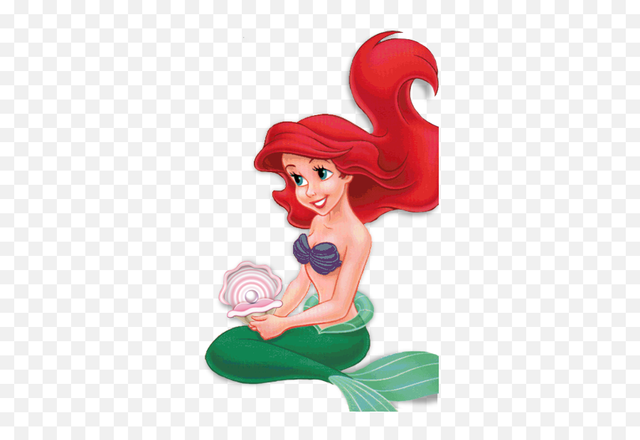 Altered Clipart - Ariel With Pearl With Shadows Disney Ariel Mermaid With Pearl Emoji,Disney Princess Logo