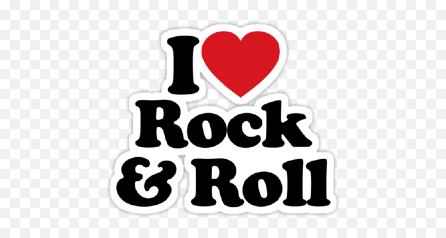 I Love Rock And Roll Color Sticker - Love Rock And Roll Png Emoji,Rock And Roll Png
