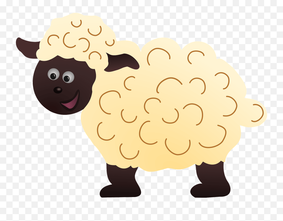 Happy Sheep Clipart - Fluffy Sheep Clipart Emoji,Clipart Sheep